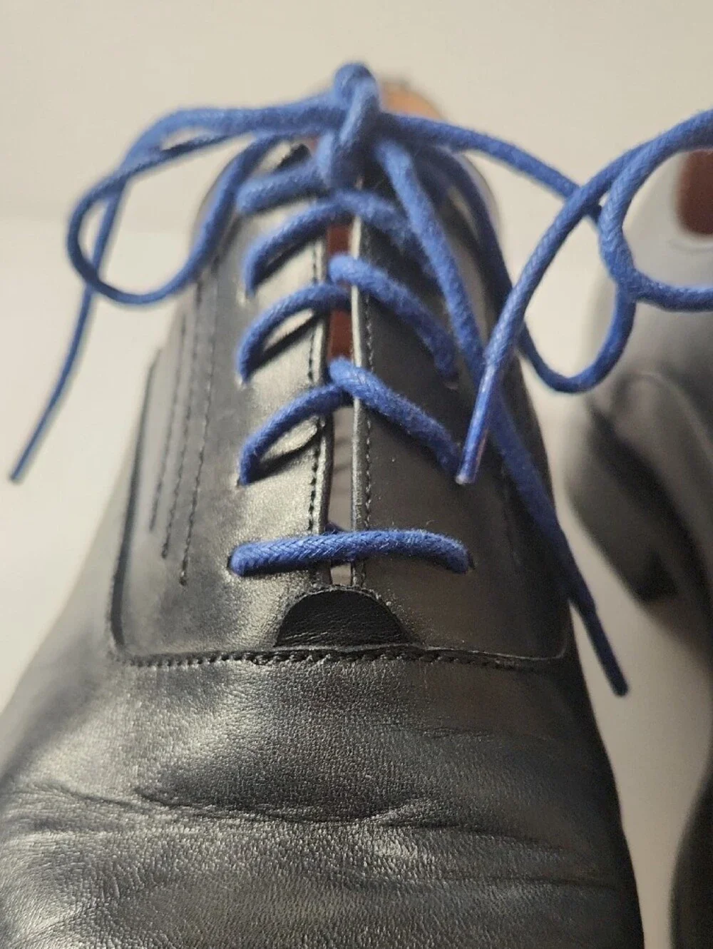 Vintage Foundry Co Men's Blue Leather Dress Shoes with Blue Laces 8.5